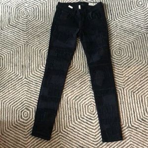 Rag & Bone black patch work jeans size 24